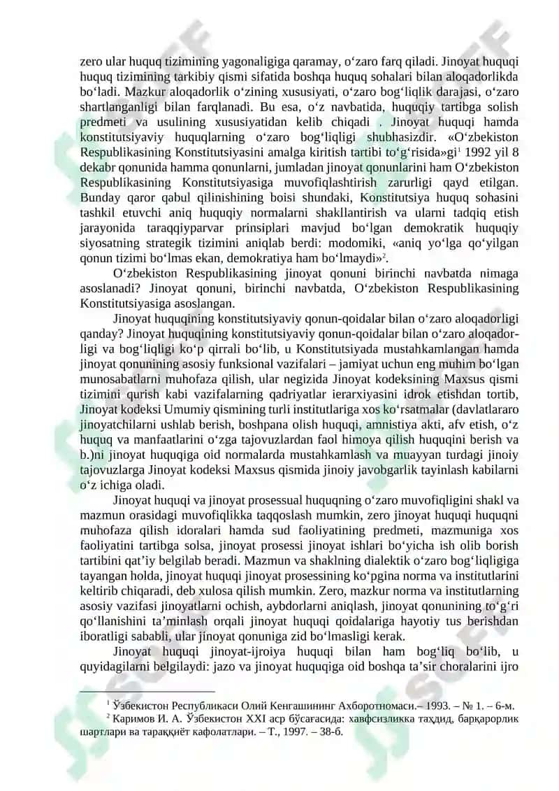 Jinoyat huquqi tushunchasi, vazifasi, prinsiplari va tizimi 5