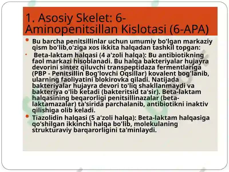 BENZILPENITSILLINNING TUZILISHI VA XOSSALARI 5