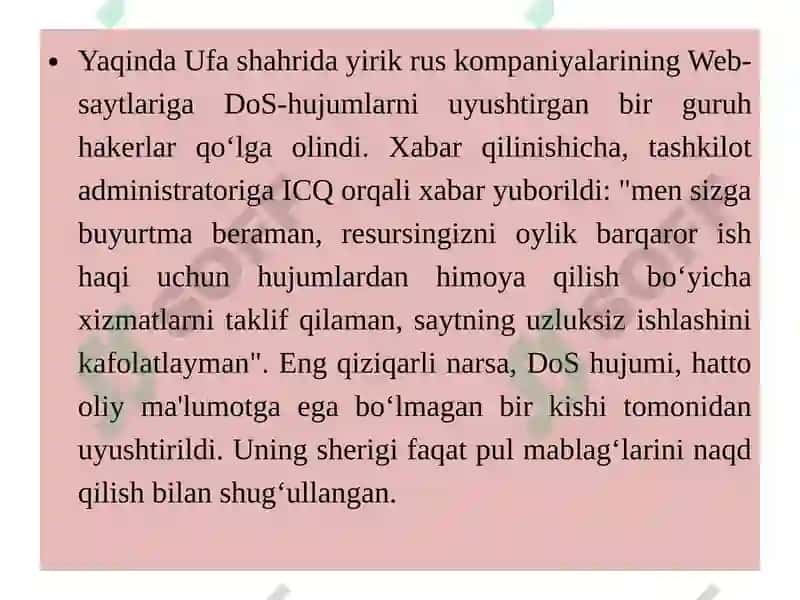 Webzaifliklarni aniqlash moduli 5