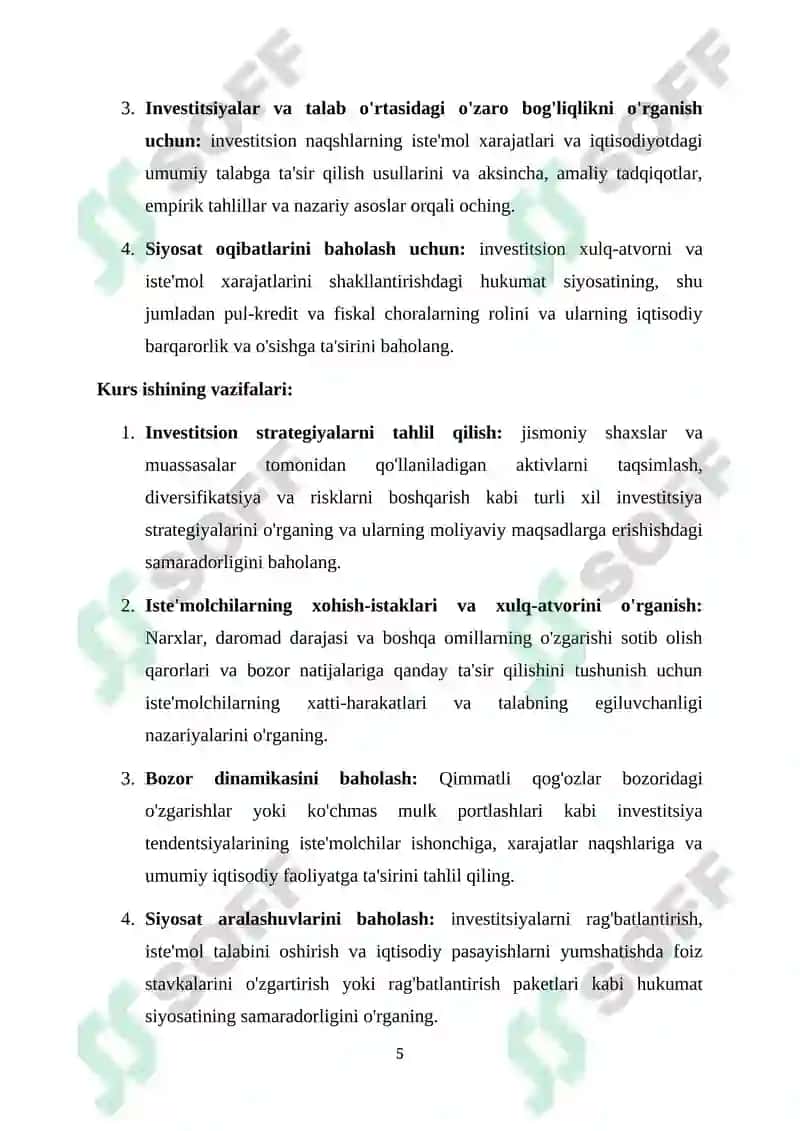 Investitsiyalar va ularga talab 5