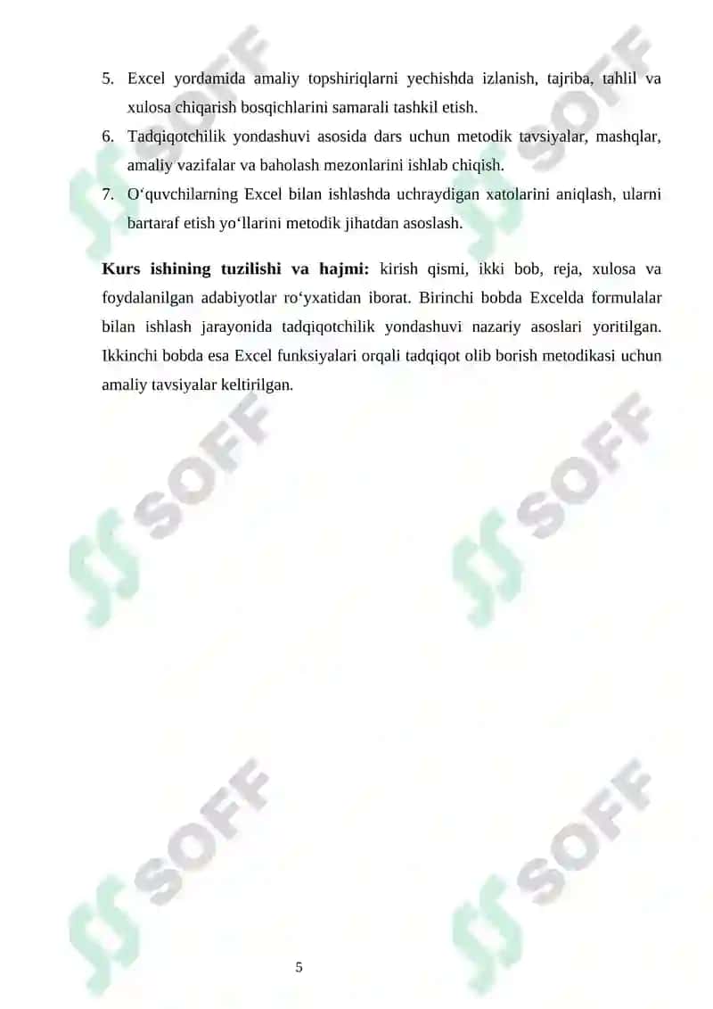 "8 - sinfda Excelda formulalar va funksiyalar" 5