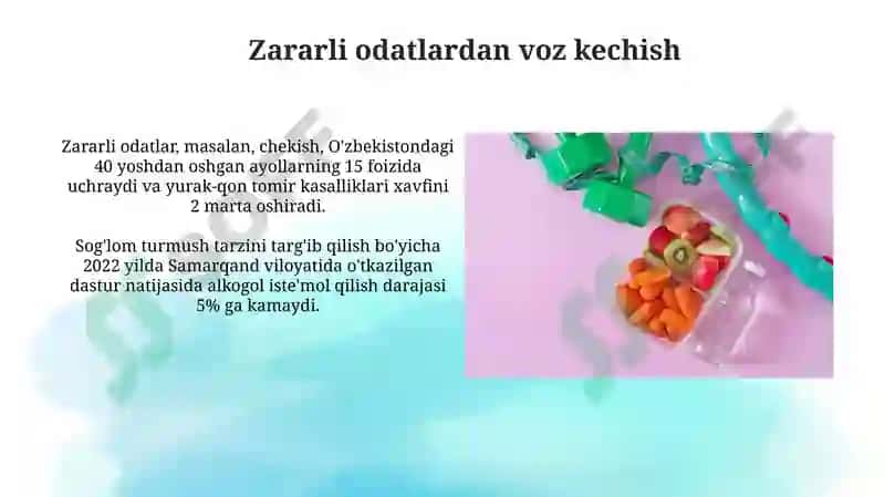Sog'lom turmush tarzini tashkil etish 5