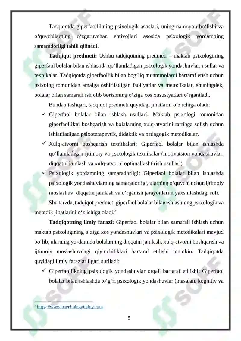 Maktab psixologining giperfaol bolalar bilan ishlashdagi o'ziga xos xususiyatlari 5