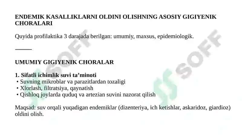 Endemik kasalliklarni oldini olishning gigiyenik asoslari 5