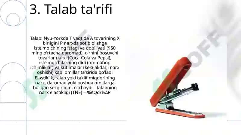 Talab, taklif va elastiklikning uch koʻrinishi 5