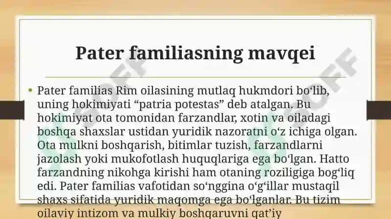 Rim huquqida oilaviy huquqiy munosabatlar 5