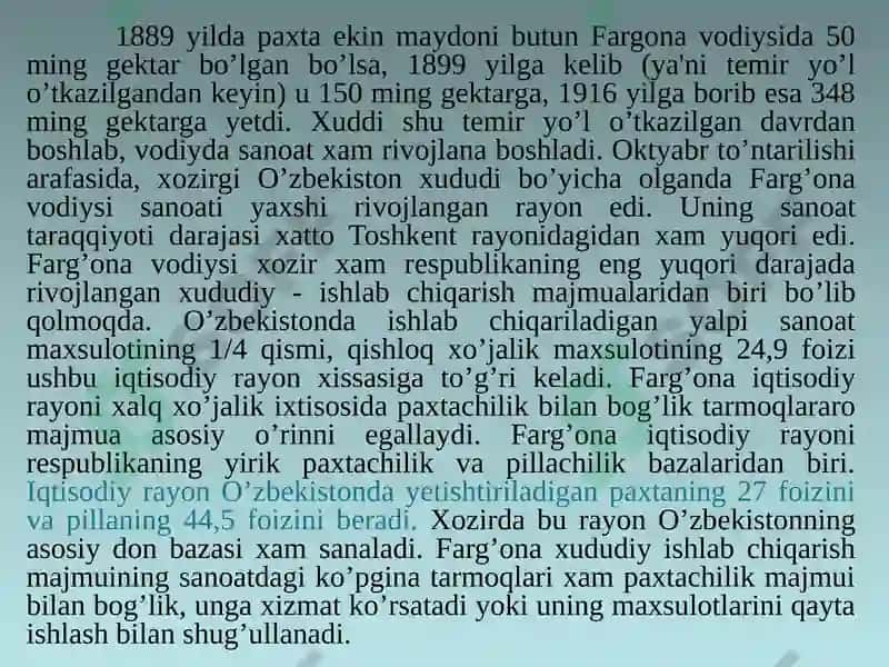 Farg’ona iqtisodi rayonigеografiyasi 5