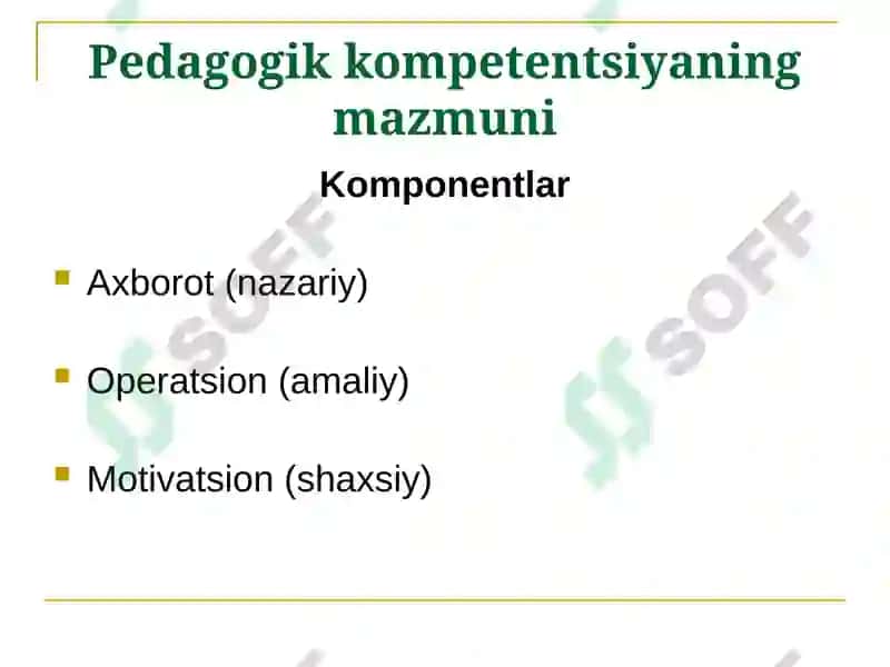 O'qituvchilik kasbi va uning kasbiy kompetensiyalari 5