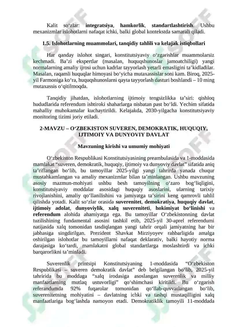 O`zbekiston Respublikasi Konstitutsiyasi 5