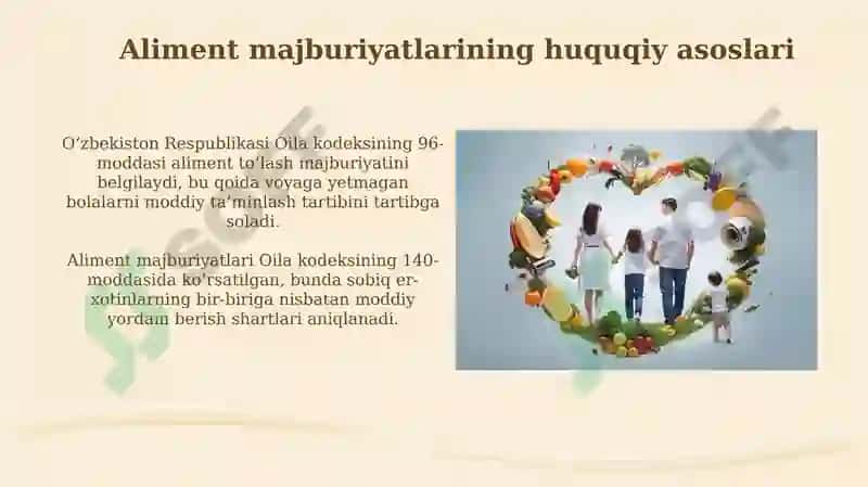 OILA AʼZOLARINING VA BOSHQA SHAXSLARNING ALIMENT MAJBURIYATLARI 5