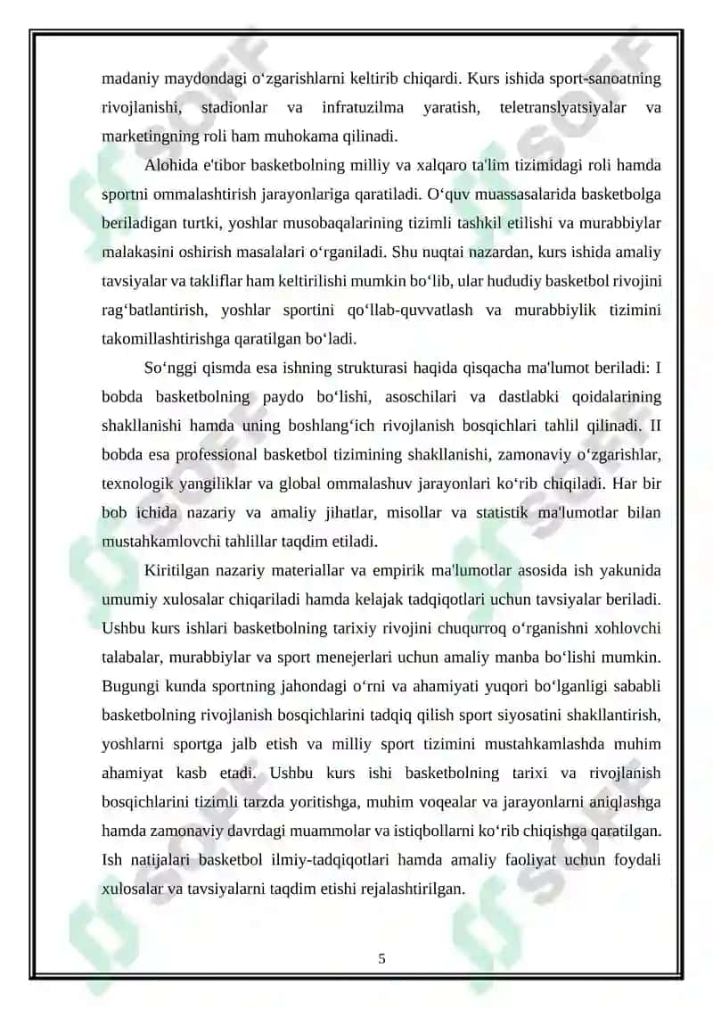 Basketbolni rivojlantirish tarixi va bosqichlari 5