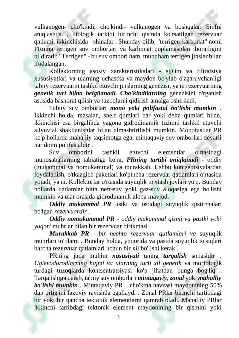 Neft va gaz geologiyasi KURS LOYIHASI 5