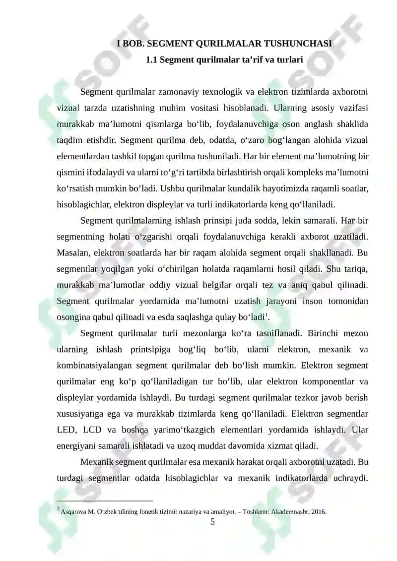 Oʻzbek tilida "Segment qurilmalar" tushunchasi va uni nutqda ifodalanishi 5
