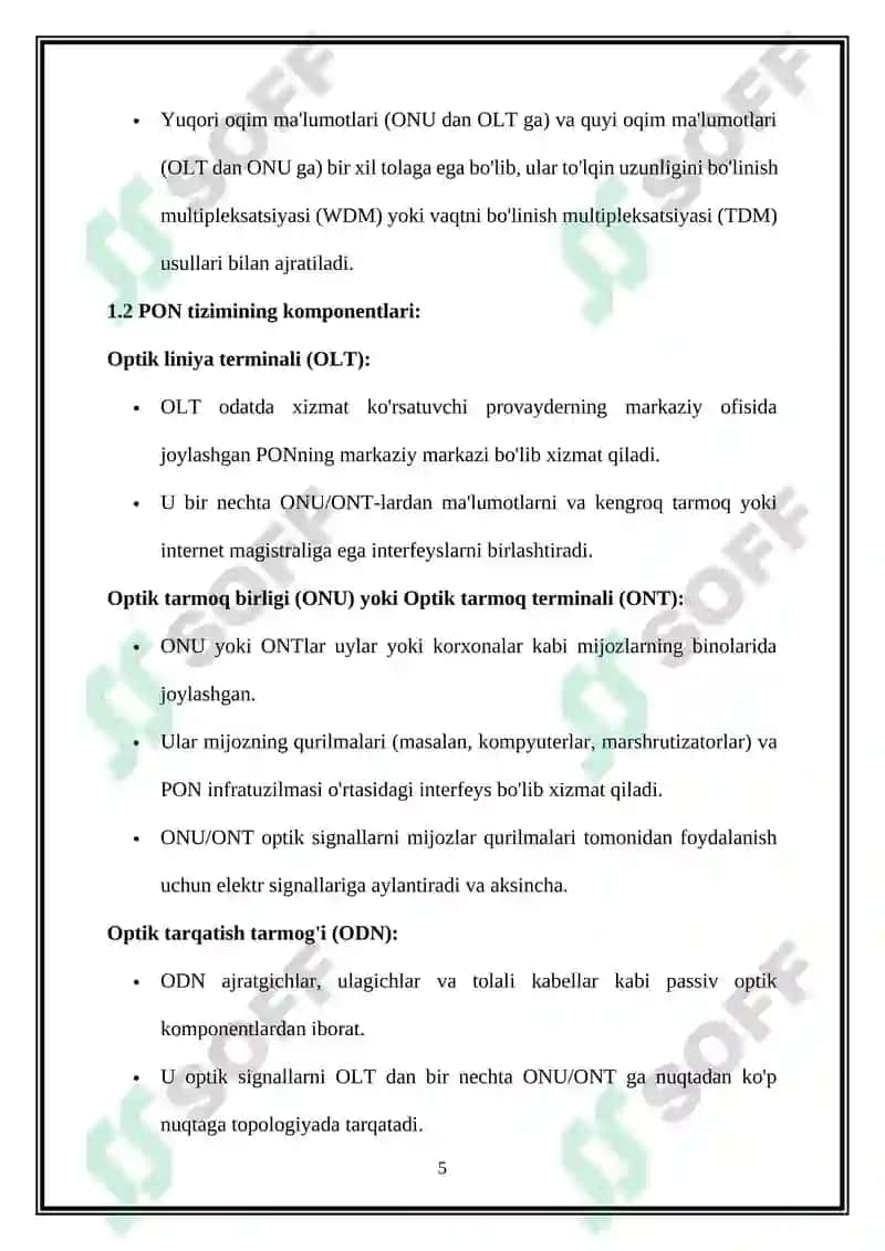 Passiv optik tarmoqni qurilish prinsipi 5