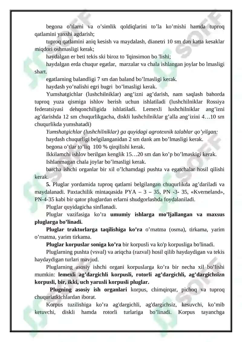 Tuproqqa asosiy ishlov berish mashinalari 5