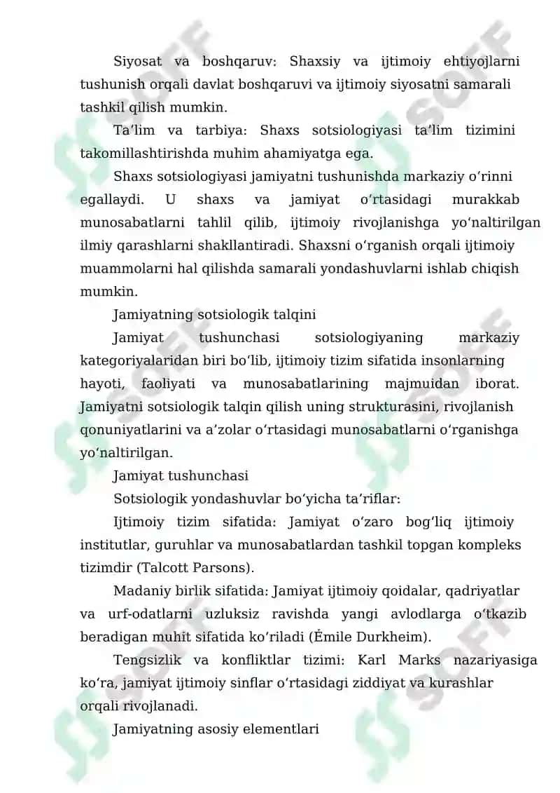 Shaxs, jamiyat va davlat sotsiologiyasi 5