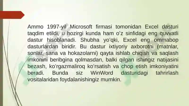 MS EXCEL dasturida formula va funksiyalar 5