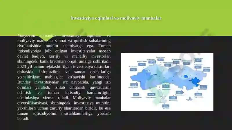 YOZYOVON TUMANINING SANOAT VA QURILISH STATISTIKASI 5