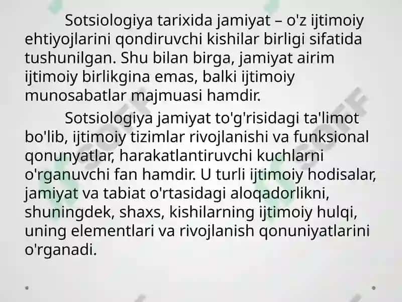 Jamiyatyaxlittizimsifatida 5