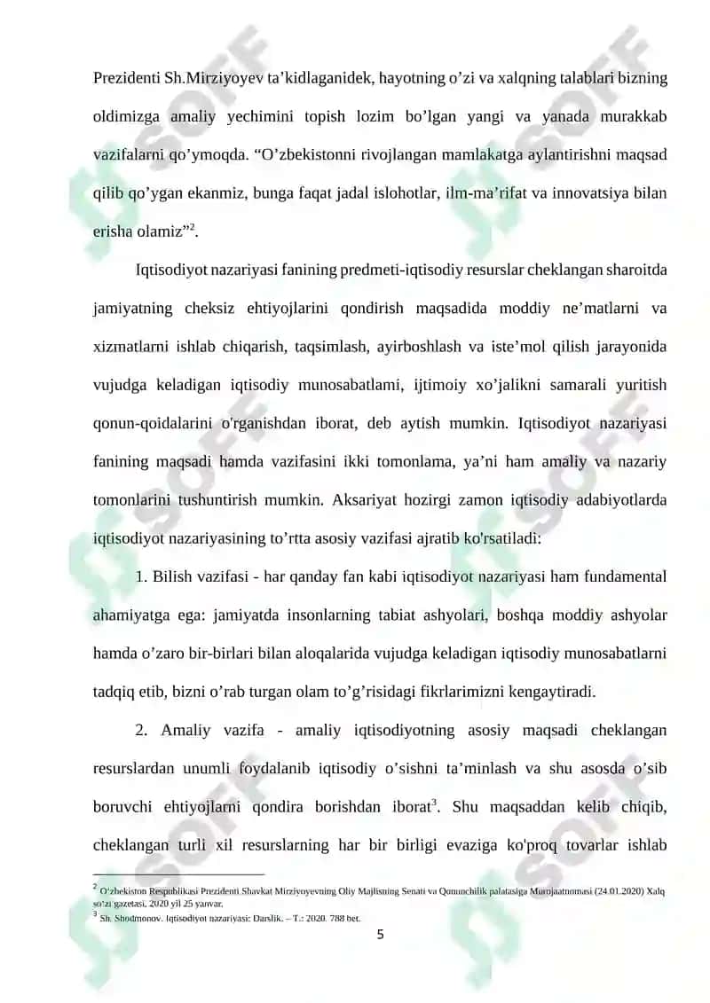 Iqtisodiyot nazariyasining fan sifatida shakllanishi va undagi asosiy ta’limotlar 5