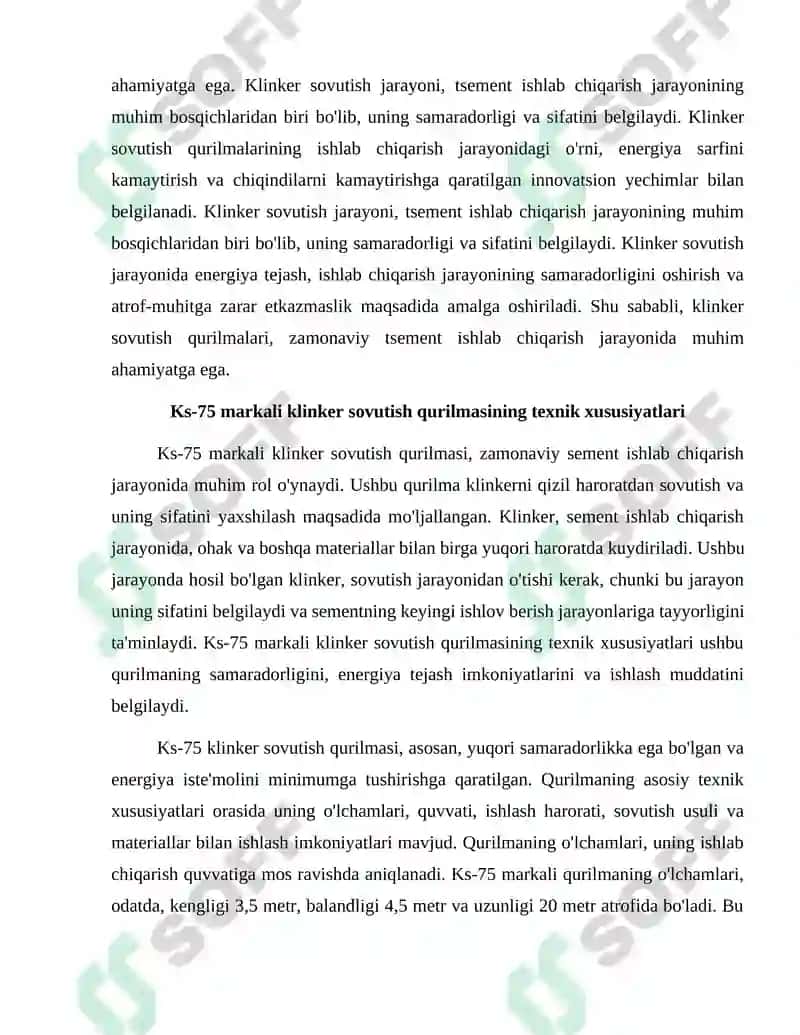 Ks-75 markali klinker sovutish qurilmasi yuritmasi loyixasi 5