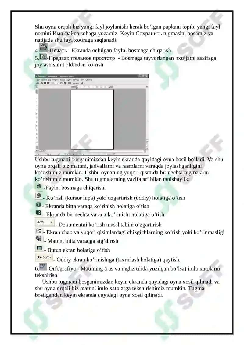 Microsoft WORD matn muharriri va uning imkoniyatlari 5