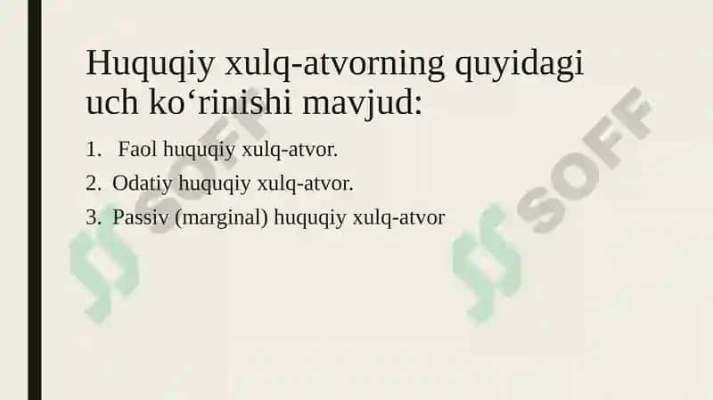 HUQUQIYXULQ-ATVOR HUQUQBUZARLIKVA YURIDIK JAVOBGARLIK 5