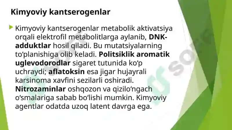 Xavfli o’smalarning etiologiyasi. Kantserogenezning zamonaviy nazariyasi. Obligat va fakultativ saraton oldi kasalliklar 5