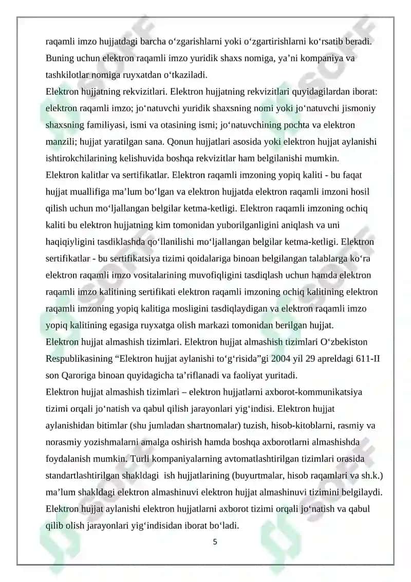ELEKTRON HUJJAT VA ELEKTRON HUJJAT ALMASHINUVI 5