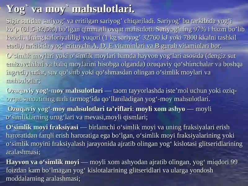 Qandolat mahsulotlari ishlab chiqarishdagi qo`llaniladigan qo`shimcha xom ashyo va materiallar 5