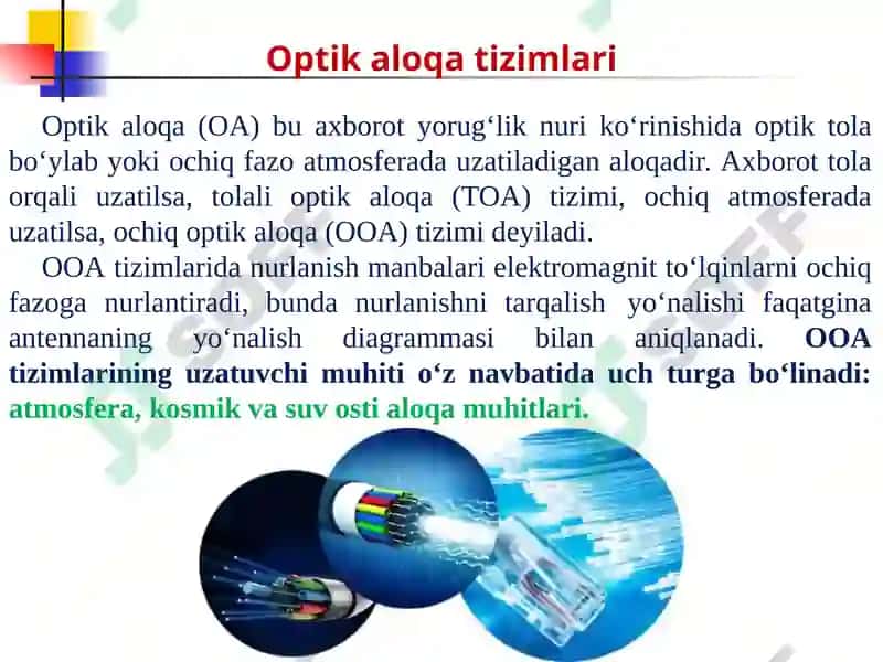Optik aloqa tizimlari 5