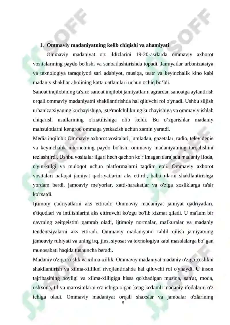 OMMAVIY MADANIYATNING SHAKLLANISH TARIXI UNING TURLARI 5