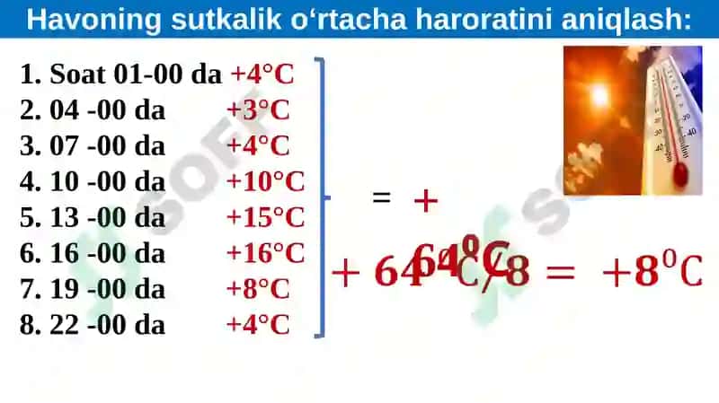 Havoning sutka iko'rtich aharoratini aniqlash 5