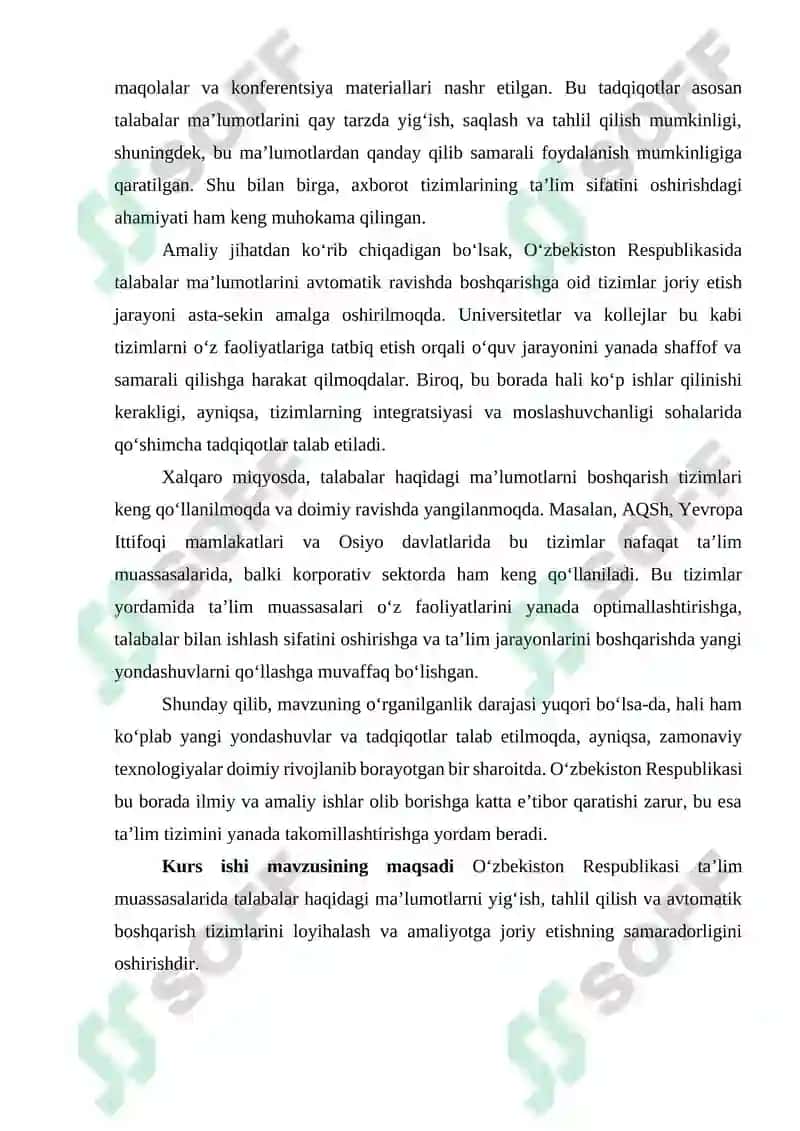 TALABALARNING O'ZLASHTIRISH BAHOLASH QAYDNOMASI TIZIMI 5