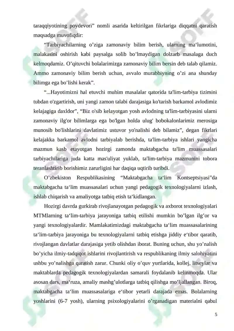 Bo’lajak murabbiylarni pedagogik texnologiyani qo’llashga tayyorlash 5