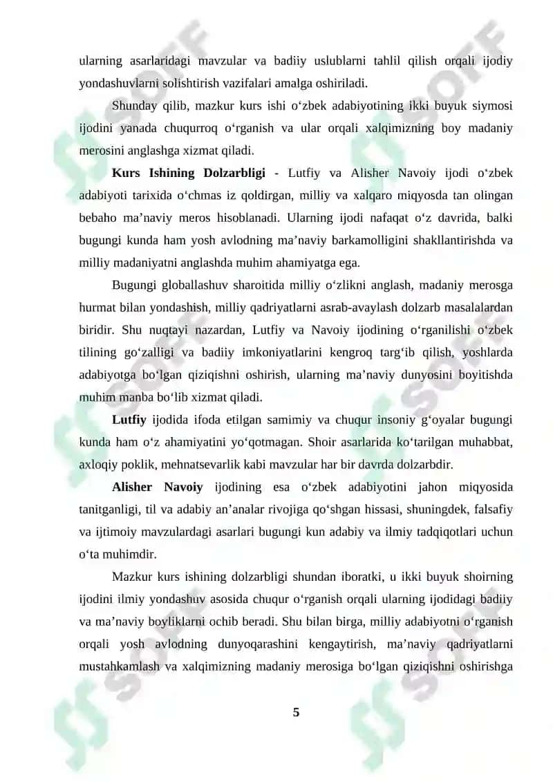 Oʻzbek adabiyoti tarixi fanidan « Lutfiy va Navoiy » 5