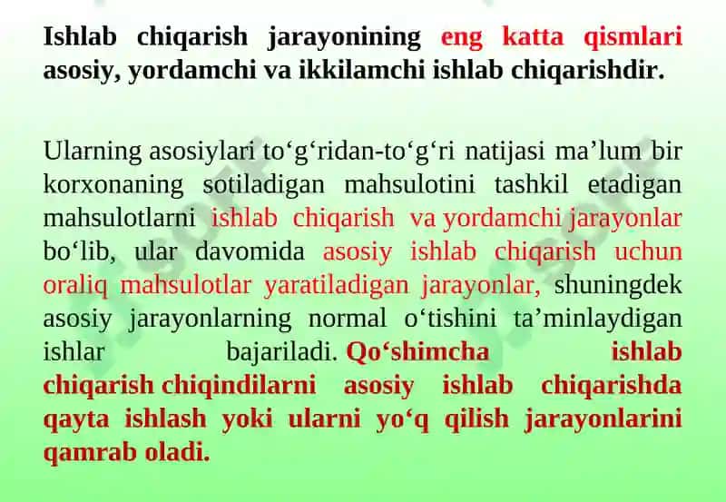 VI- MAVZU.KORXONADA ISHLAB CHIQARISHNI TASHKIL ETISH 5
