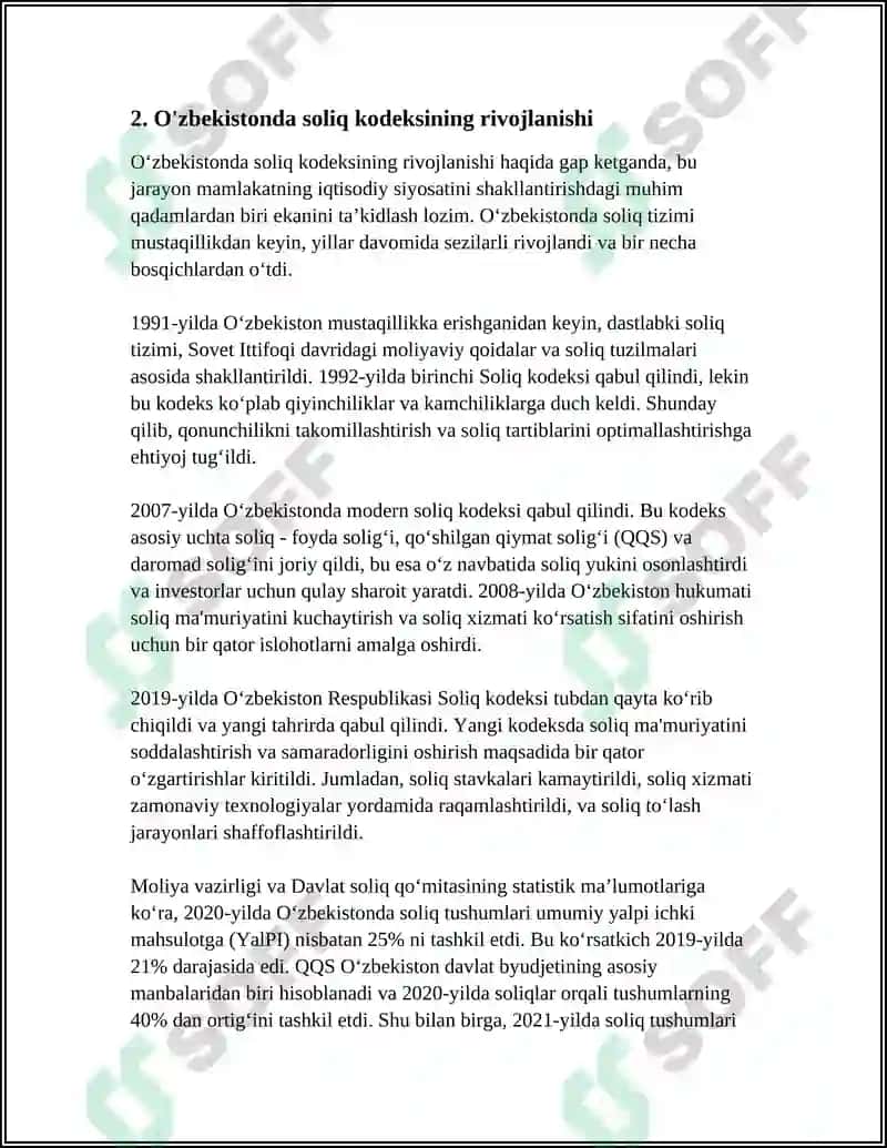O'ZBEKISTON RESPUBLIKASI SOLIQ TIZIMINING SHAKLLANISH BOSQICHLARI 5