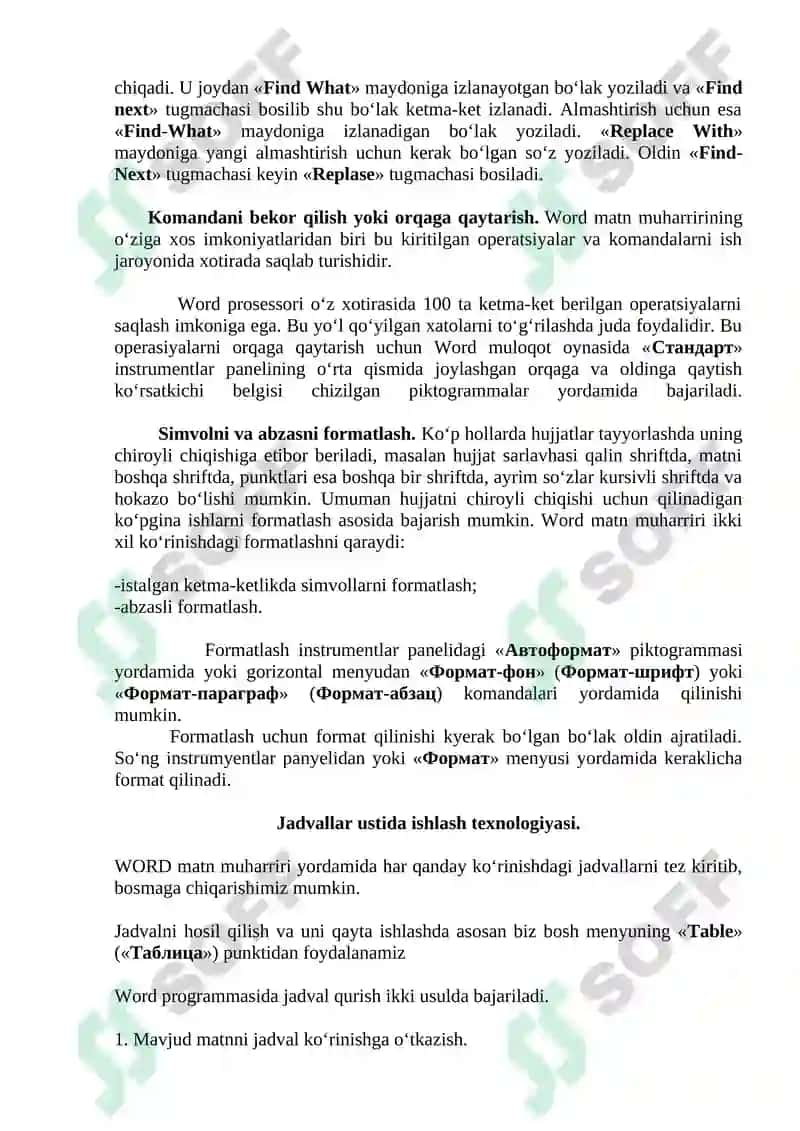 Word matn muharriri 5