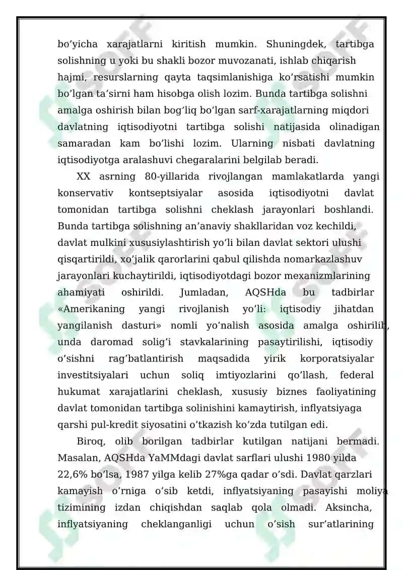 IQTISODIYOTNI TARTIBGA SOLISHDA MONETARISTIK NAZARIYA VA SIYOSAT 5