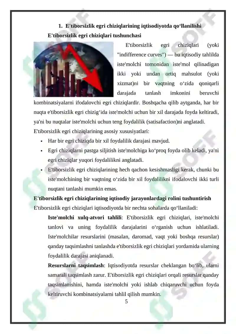 E'tiborsizlik egri chiziqlari, diskontlangan qiymat, xarajat-chiqish modeli 5