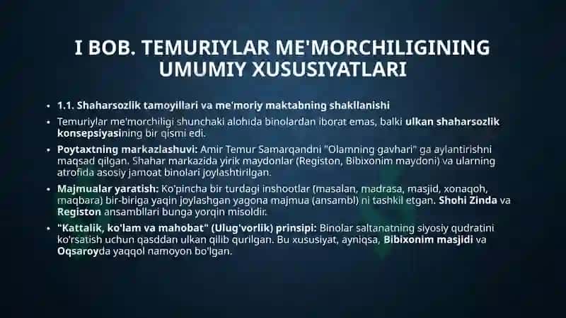 Temuriylar davridagi memorchilik yodgorliklari 5
