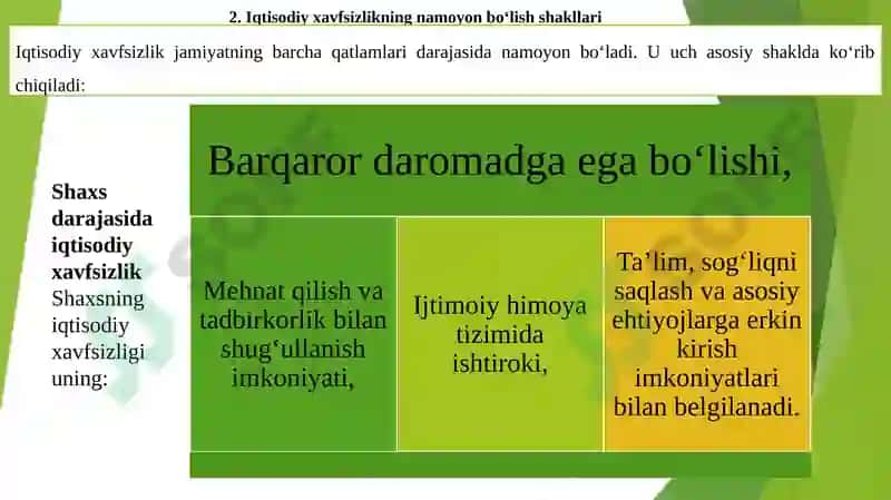Davlatning iqtisodiy xavfsizlikni ta'minlash siyosati 5