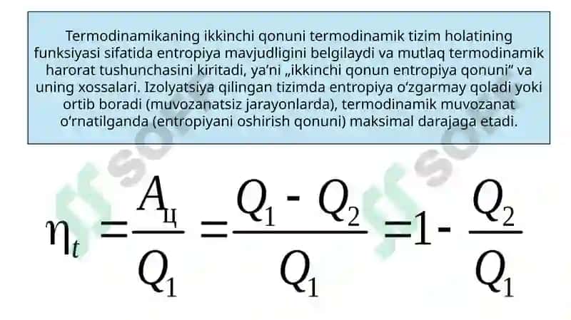 Termodinamikaning ikkinchi qonuni 5