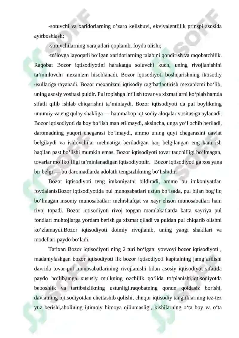 Bozor iqtisodiyoti,uning vujudga kelishi va rivojlanishining shart-sharoitlari 5