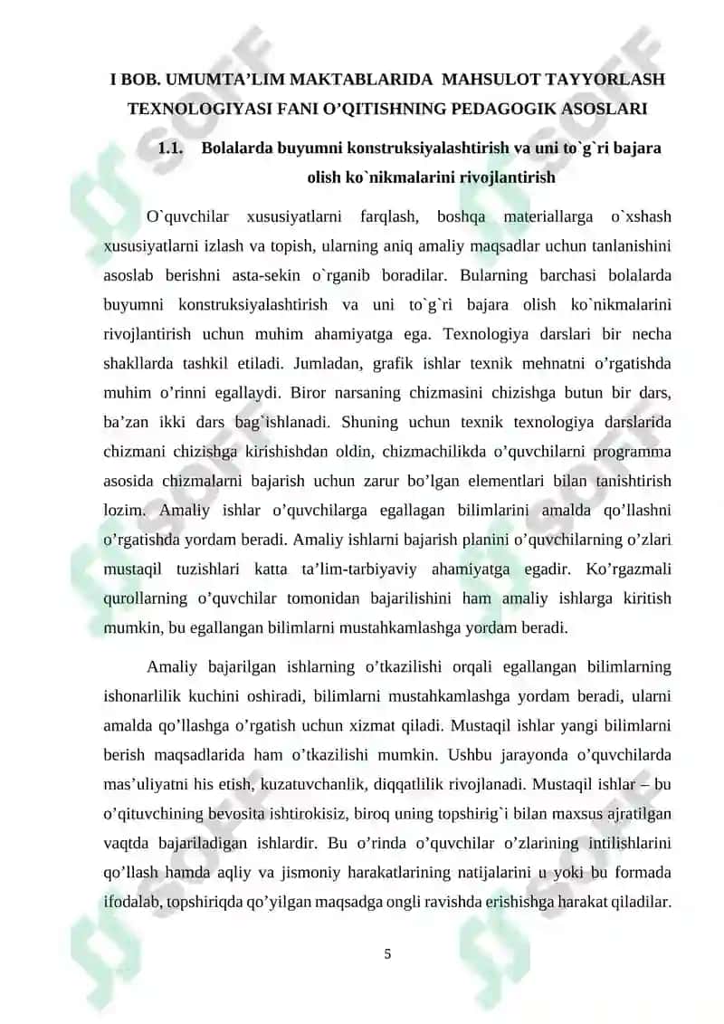 MAHSULOT TAYYORLASH TEXNOLOGIYASI FANI 5