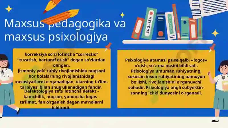 Maxsus pedagogika va maxsus psixologiyaning maqsadi, vazifalari, obyekti va predmeti 5