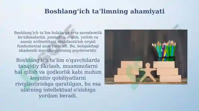 Boshlang'ich ta'limning maqsadi va vazifalari 5