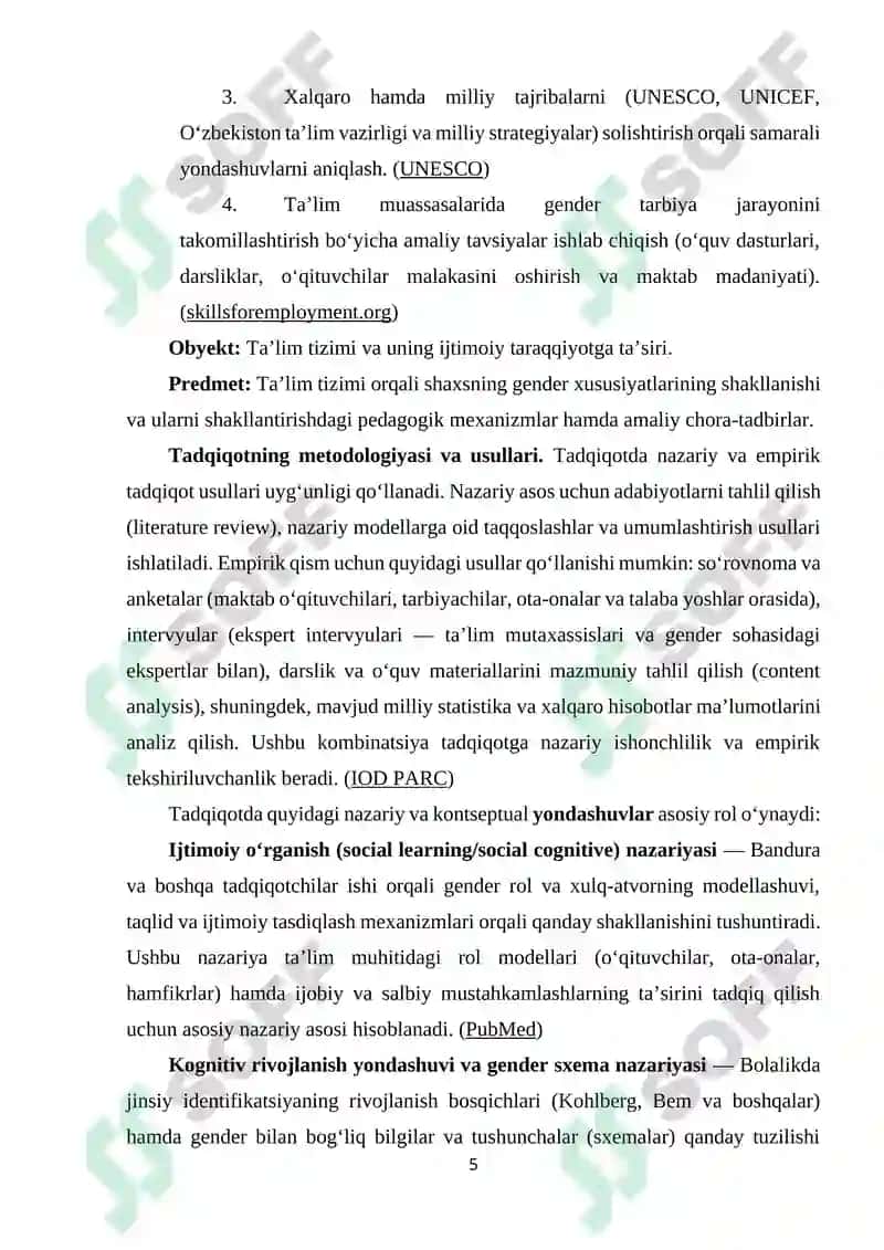 SHAXSNING GENDER XUSUSIYATLARINI SHAKLLANTIRISHGA TAʻLIM TIZIMINING TA’SIRI 5