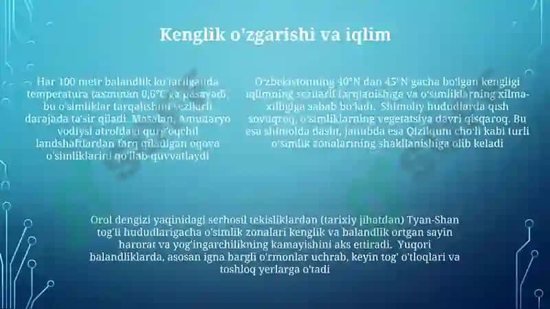 Òzbekistondagi kenglik zonasi òsimliklariga tavsif 5